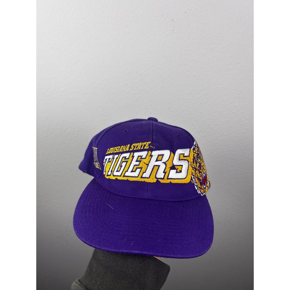 Vintage LSU Tigers Sports Specialties Snapback Hat Purple wool blend NCAA